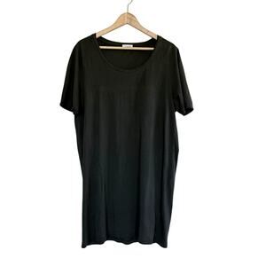 TOMAS MAIER basic capsule dark army green 100% cotton long tunic top mini dress